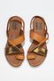 Tan Bronze Leather Women's Flip Flops Sandals 01Ws2513 - 5