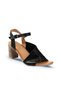Shoes Black Leather Women's Heeled Sandals 01Wn1519 - 2