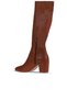 Tan Dark Leather Women's Heeled Boots 01Wr5104 - 4