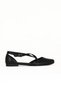 Black Leather Women's Flat Ballerinas 01We2901