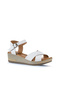 White Leather Women's Wedge Heeled Sandals 01Wl3303 - 2