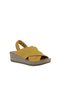 Yellow Leather Women's Wedge Heeled Sandals 01Wu5700 - 2