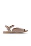 Gray Leather Women's Flat Sandals 01Wa5707