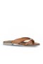 Tan Dark Leather Women's Flat Slippers 01Wy2507 - 2