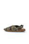 Khaki Leather Women's Sandals 01Wu4248 - 5