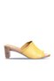 Yellow Leather Women's Heeled Slippers 01Wn4002