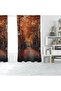 Autumn Tree Road Landscape Digital Printing Single Wing Fon Curtain - 2