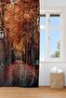 Autumn Tree Road Landscape Digital Printing Single Wing Fon Curtain