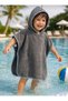 Cotton Soft Hooded Towel Poncho for Girls and Boys for Sea, Beach, Pool, Bath/Anthracite