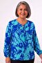 Plus Size Patterned Viscose Lace-Up Short Shirt Blouse