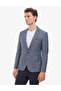 Navy Blue Ex. Slim Fit Linen Cotton Blend Jacket 50324253-Vr033 - 3
