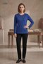 Women's Parliament Spring Patterned Collar and Sleeves Embroidered, Stoned Mother Combed Cotton Blouse - 3