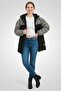 Women Textured Puffer Jacket, Black - 3