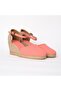 Real Handmade Pomegranate Flower Ankle Strap Open Heel Linen Espadrille Wedge Heel Handmade - 3