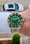 Dial Green Band Gold Silver Color 40 mm Men Wrist Watch - 2