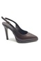 Feles Thin Platform Sole Open Back Stiletto Heeled Women's Shoes Brown - 4