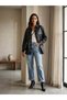 Women's Black Oversized Fleece-Lined Faux Leather Shirt Jacket – Metal Snaps, All Seasons - 4