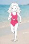 Ring Detailed Cut-Out Girls' Mayokini - 3