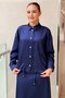 Satin Jacket with Stone Snap Pockets on the Front and Waist Drawstring