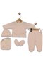 Baby Girl Lace Flower Embroidered 100% Cotton 0-3 Months 5-Piece Newborn Hospital Release Zibin Set - 2