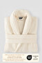 Striped Bathrobe 100% Certified Cotton Shawl Collar Unisex Bathrobe / Dressing Gown 340 Gr/M2 Cream Color - 2