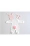 Jr Bunnies Rabbit Newborn Jumpsuit Set 0-3 Months 100% Cotton Baby Hospital Release Set of 3 - 3