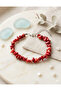 Red Natural Stone Coral Broken Cut Bracelet Valentine's Day Gift