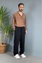 Modal Fabric Lace-Up Baggy Trousers Khaki - 6