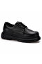 Men's Matte Black Laced Thick Soled Classic Shoes with 5 cm Heel