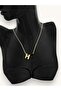 Gold Letter and Heart Detailed Necklace