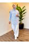Embroidered Beaded Striped Shirt - Blue - 5