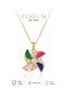 Trend Steel Women's Necklace 45 cm with Colorful Enamel Wind Rose Figure - 4