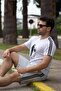 Men's gray and white cotton loungewear set - soft textured shorts & top - 23eest0171 - 5