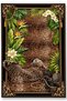 Sdt Gold Framed Tropical Leopard Woven Base Decorative Carpet Sdt652