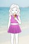 Girl's Sporty Purple Color Pleated Crop Top - Shorts Skirt Bottom - Top Set - 4