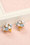 Women's Yellow Plated Colorful Mini Flower Bouquet Earrings - 3