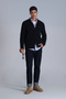 Navy Blue Solid Men's Cardigan - 4