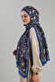 Indigo Patterned Shawl Cut Fiber Digital Printed Cottony Floral 202113_34 - 4