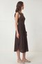 Flexible Knitted Top and Poplin Skirt Dress Lub0370 Brown - 4