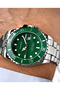 Qm74G5Ar Rotating Bezel Green Dial Men's Wristwatch with Bracelet Gift