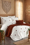 8-Piece Süzene Punch Embroidered Ruffles and Bedspreaded Punch Point Cotton Double Duvet Cover Set