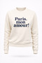 Women's Mon Amour Printed Sweatshirt 100% Cotton - Bone - 2