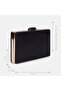 Women's Black Stone Chain Strap Evening Dress Clutch Bag - 6