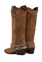 Women's Beige Thick Heeled Suede Leather Cowboy Boots 26Pfd207610 - 7