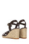Women's Brown Ankle Buckle Wedge Heeled Leather Espadrille Sandals 26Sfd151918 - 8