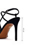Women's Black Ankle Buckle High Thin Heeled Leather Shoes 26Pfd100114 - 5