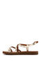 Women's Gold Knitted Detailed Sandals 26Sfe461014 - 3
