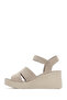 Women's Gray Wedge Heeled Suede Leather Sandals 26Sfd180910 - 3