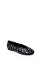 Women's Black Studded Leather Ballerinas 26Pfd271418 - 8