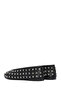Women's Black Stone Shoes, Leather Ballerinas 26Pfd220218 - 6